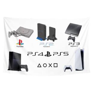 索尼PS4 PlayStation游戏机主机周边装饰画背景墙布海报挂布挂毯