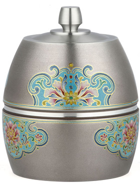 廖达锡器纯锡茶叶罐密封茶仓防潮