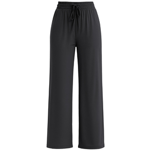 现代舞蹈练功裤女秋冬加绒中国古典舞形体服成人跳舞阔腿裤子黑色