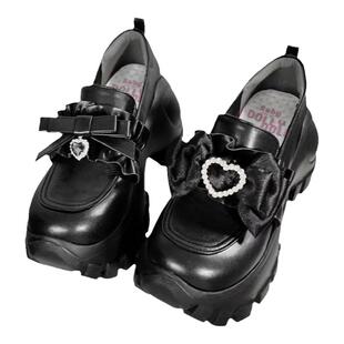 哆莉豆【 优酱】原创jk制服鞋松糕高跟矮子乐蝴蝶结可拆way老爹鞋