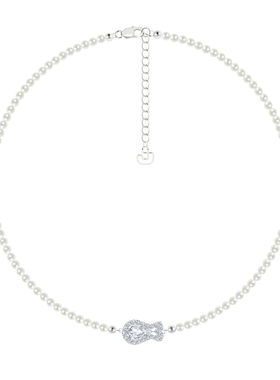 7XMEI/七线美泡泡鱼项链 卡通鱼形镶嵌锆石精致小众轻奢锁骨链女