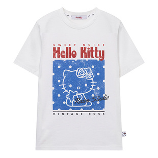 [RAIVE X HELLO KITTY]三丽鸥联名2026夏季新款女短袖波点印花T恤