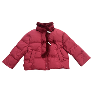 小童木 酒红色女童羽绒服冬季2025新款90白鸭绒儿童短款羽绒外套
