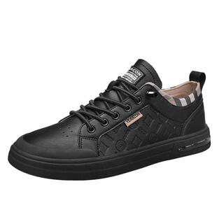 意尔康板鞋男鞋秋冬季2026新款爆款加绒棉鞋高端男士休闲皮鞋黑色