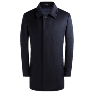 【羊绒桑蚕丝+鹅绒内胆】雅戈尔秋冬季新款男士翻领大衣保暖外套