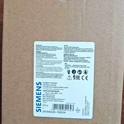 询价-软启动器3RW4026-1BB04德国
