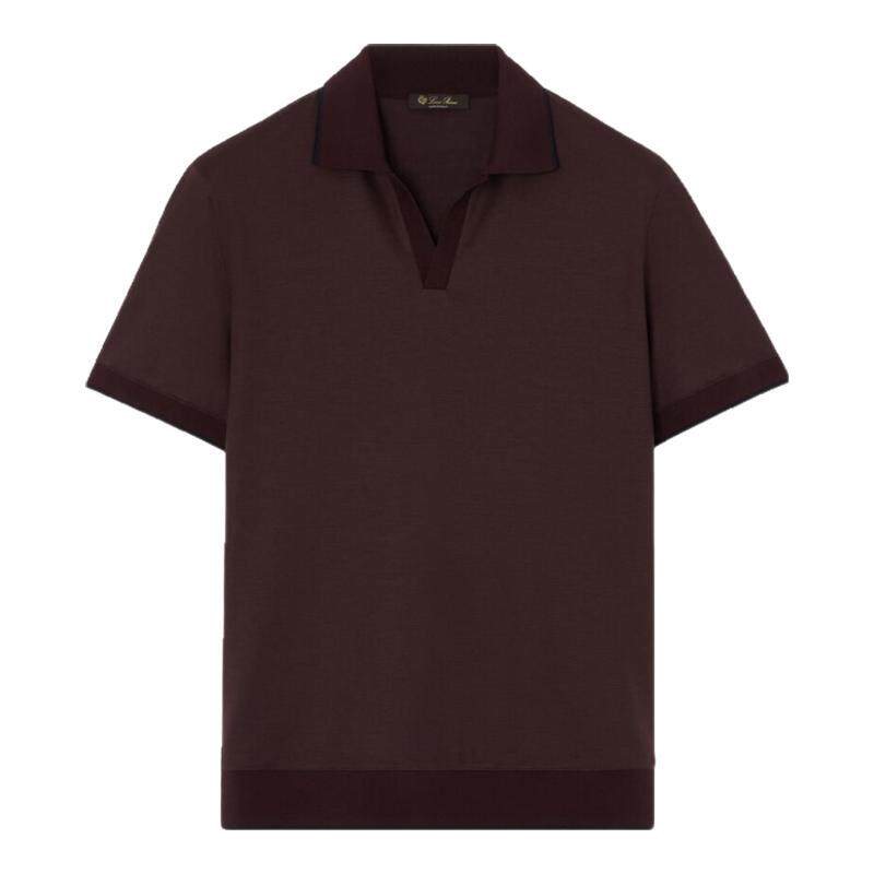 LoroPiana/诺悠翩雅男士优雅无扣羊毛Polo短袖新款舒适上衣马球衫