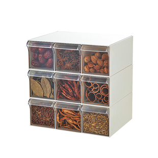 抽屉式花茶香料收纳盒食品级透明分格可叠加六格养生茶分装盒