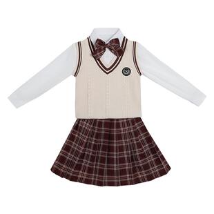 女童jk套装制服连衣裙秋冬洋气时髦冬季裙子中大童春装学院风衣服
