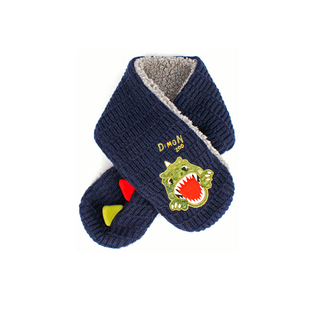 韩国进口正品winghouse儿童围巾 霸王龙冬款男童加绒保暖帽子围脖