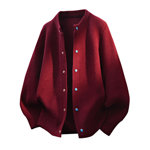 班尼路SK2026新款高级感针织开衫男春季简约休闲宽松毛衣外套男YS