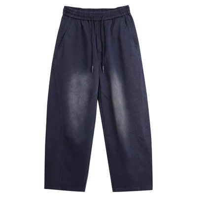 美式弯刀牛仔裤加绒潮牌休闲长裤