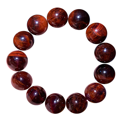 天然一线天红极光水晶单圈手链女