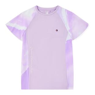 乔丹童装女童短袖速干T恤2026夏季新款大童透气圆领休闲运动上衣