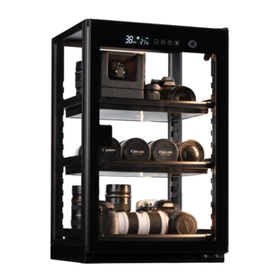 艾励特指纹锁透明相机防潮箱电子密封箱摄影器材大号存茶叶保湿吧唧收纳柜微单反镜头干燥箱专业包包手袋90L