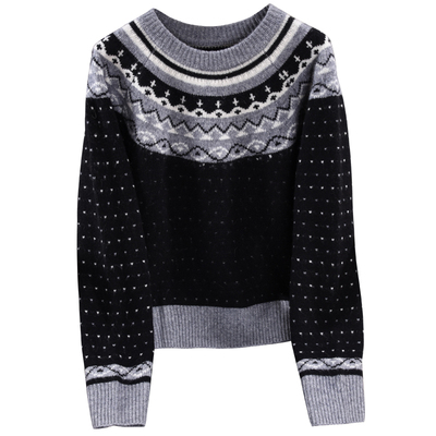 全羊毛费尔岛毛衫2025加厚圆领