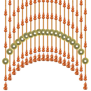 桃木葫芦门帘隔断帘客厅玄关厕所厨房免打孔屏风装饰挂水晶珠帘子