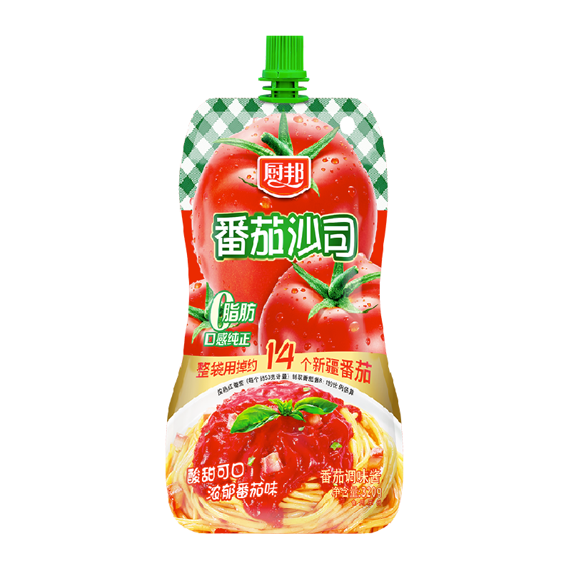 厨邦番茄沙司320g锁鲜挤袋装
