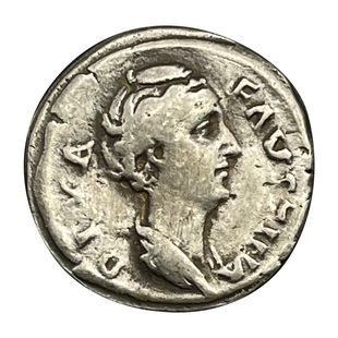 大福斯蒂娜罗马帝国皇后人像古币纯银吊坠镶嵌罗马人的故事小银币