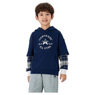 匡威儿童装男女童卫衣2026春季新款中大童假两件上衣内搭休闲长袖