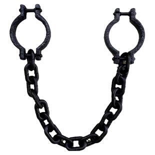 万圣节舞会表演道具影视囚犯黑色手链脚链铐仿真铁链镣铐锁链刑具