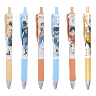 晨光限定海贼王按动中性笔航海王新征途系列文具学生考试专用卡通护套签字笔黑色0.5子弹头按压式水笔J4204