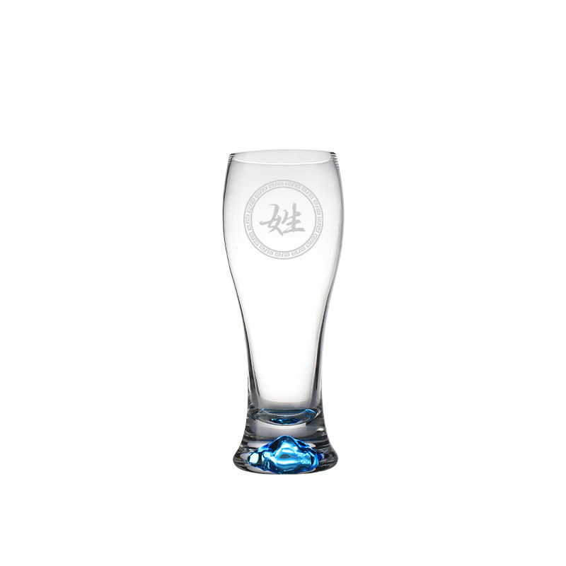蓝山啤酒杯定制百家姓刻字刻LOGO