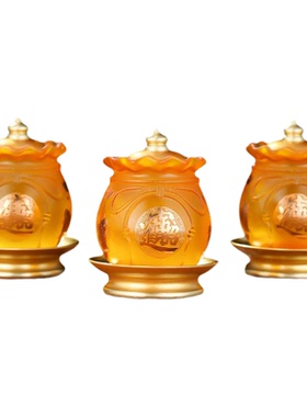 2025新款琉璃招财供杯佛前供佛水杯供奉观音净水杯圣水杯财神贡杯