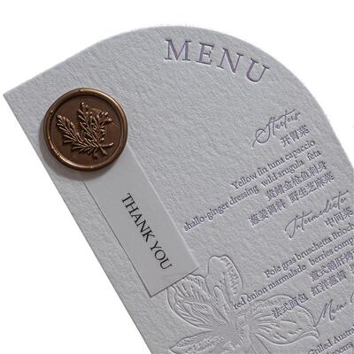 高端棉纸letterpress凸版印刷凹印贺卡邀请函请柬菜单卡定制设计