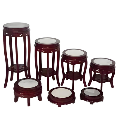 圆形实木花架客厅高脚花凳