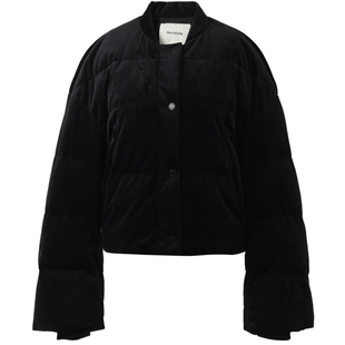 【飞行员夹克羽绒服】玛丝菲尔冬季新款黑色短款夹克棒球羽绒服