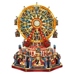寄放时光世纪摩天轮音乐八音盒旋转摩天轮榫卯拼装diy手工礼物