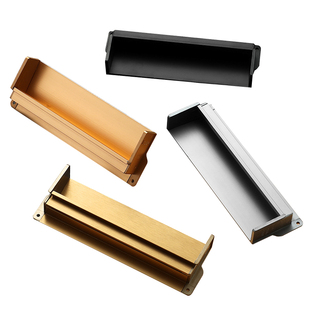 衣柜暗拉手现代简约高档内嵌入式抽屉柜子开槽暗装橱柜门把手轻奢