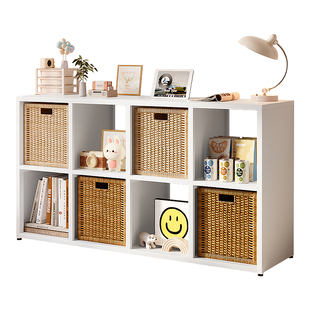 金属格子柜客厅家用卧室靠墙储物柜钢制斗柜床边收纳落地式无甲醛