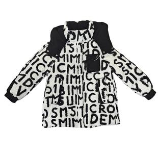 2025冬季新款羽绒服女中长款90绒时尚洋气字母印花红色小个子外套