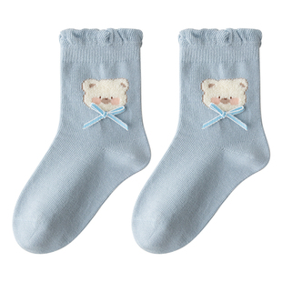 caramella儿童袜子春夏季纯棉可爱卡通中筒袜男童女童小宝宝棉袜