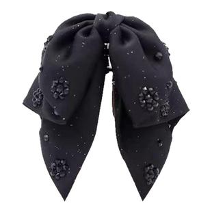 赫本风蝴蝶结抓夹女高级感后脑勺马尾夹半扎发卡鲨鱼夹子头饰发夹