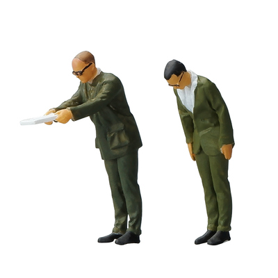 1:64战败投降书军官士兵鞠躬男微缩人偶模型迷你沙盘小人手办摆件