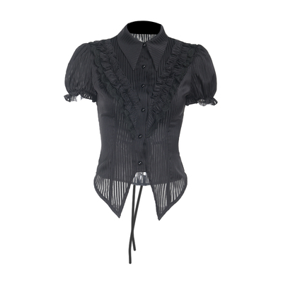 暗黑哥特黑色上衣辣妹穿搭