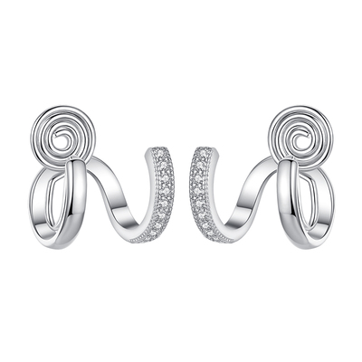 双圈设计蚊香盘耳夹无耳洞耳环