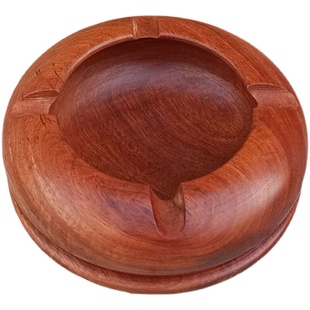 缅甸花梨实木原木茶台摆件烟缸红木烟灰缸办公室大气简约家用客厅