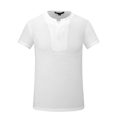 圆领套头衫夏季白色棉质短袖t恤