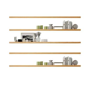 实木隔板一字板置物架壁挂墙上书架装饰电视背景墙原木多层收纳架