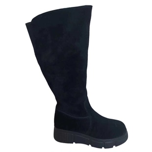 37码右脚单只鞋残疾人时装靴牛反绒长靴冬季女残障人士高筒骑士靴