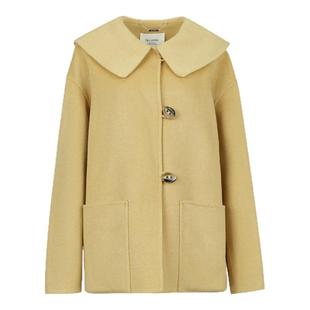 DTLANDO冬季款时尚女装气质翻领纽扣绵羊毛大衣外套