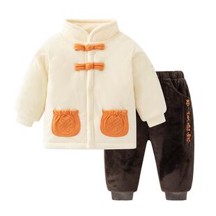 冬装婴儿衣服过年拜年中国风唐装儿童小童宝宝外出新年超洋气套装