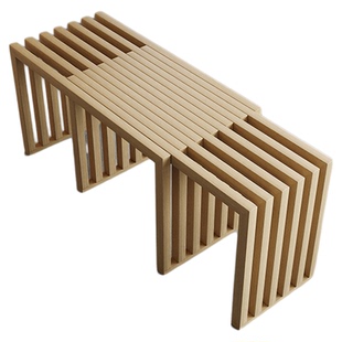 物宅丨中古风实木伸缩抽拉长条凳创意家用换鞋凳家用餐桌长椅条凳