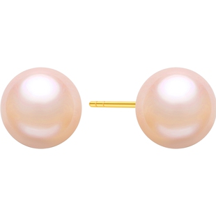 潮宏基小确幸18K金珍珠耳钉彩金淡水珠耳饰送女友情人节高级感