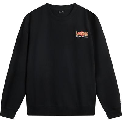 李宁情侣美式卫衣宽松圆领