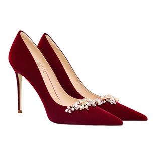 HolyRose【甜蜜誓约】婚鞋新娘鞋红色婚纱高跟鞋秀禾订婚礼服单鞋